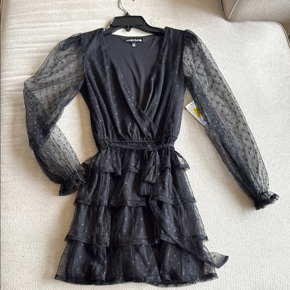 Elegant Black Ruffled Dress
